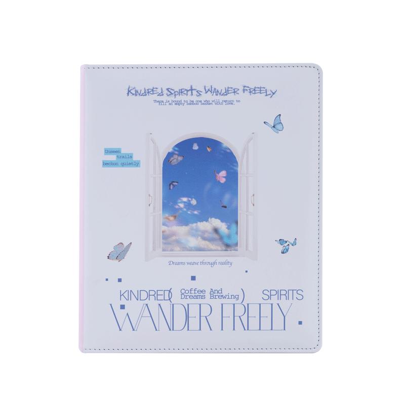 Butterfly Dream Window 3-Inch Photocard Album, Refillable 4-Grid / 1-Grid Loose-Leaf Binder for Polaroid Pictures & Idol Cards