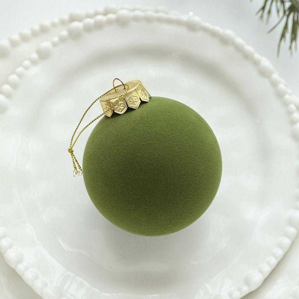 6pcs Set 8CM Size Christmas Ball Decoration Plastic Velvet Balls Party Wedding Gifts Christmas Tree Pendant Flock Colored