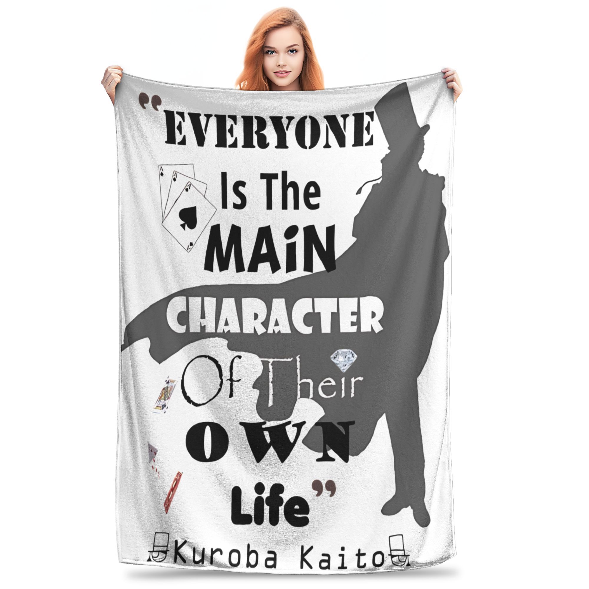 

Comfort Kaito Kuroba kid Blanket Stuff Room Decorative Throws And Blankets Warm Flannel for Car 75x90cm