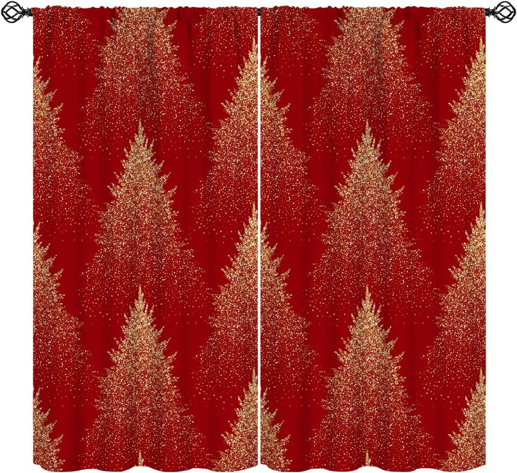 Kids Christmas Nutcracker Curtain Soldier Model Merry Xmas Window Treatments For Bedroom Living Room Snowflakes Winter Reddrapes