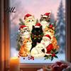 Reusable Glass Stickers Cat Christmas Static Cling Decal, Waterproof PVC Festive Window Sticker, Removable Decorations Easy Apply Decorative for Home