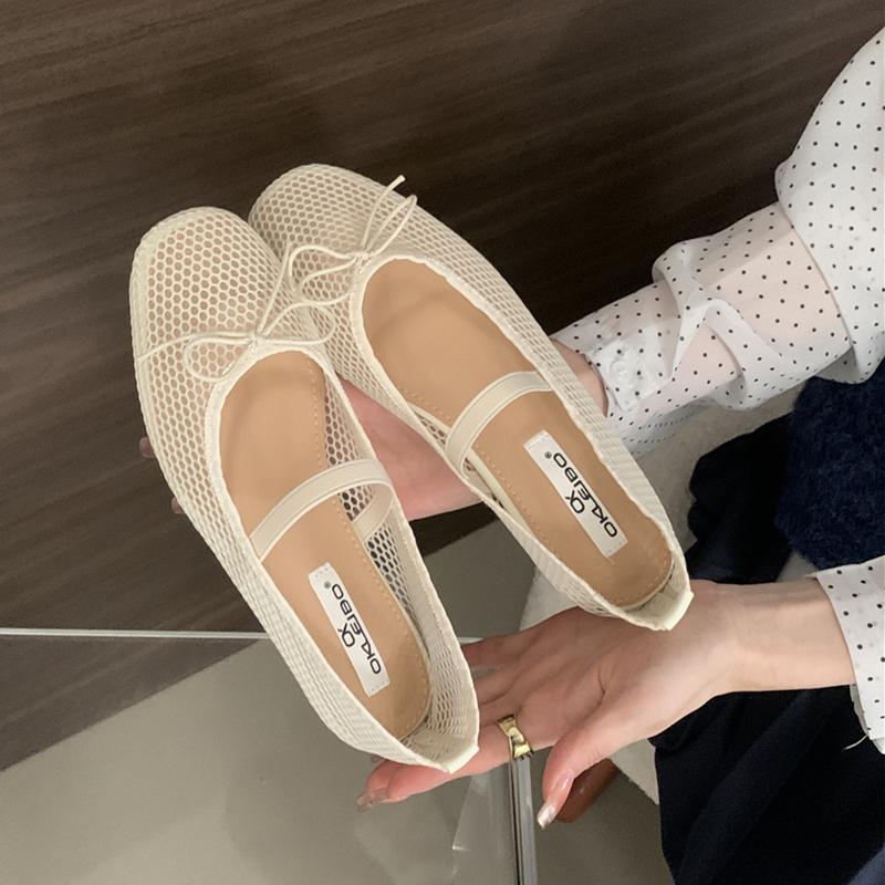 Fashion SUOJIALUN 2025 Summer New Brand Women Flat Shoes Fashion Mesh Ladies Elegant Boat Shoes Round Toe Shallow Slip On Ballerina Shoe