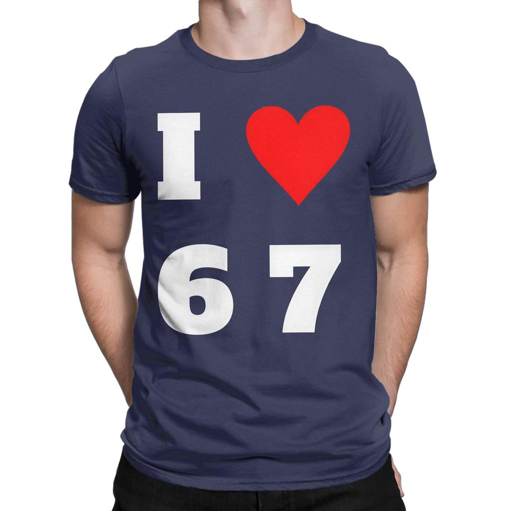 I Heart 67 T Shirt Summer Cotton T Shirts For Unisexs Hip Hop Casual Tshirt Shortsleeved Y2k Basic Clothing