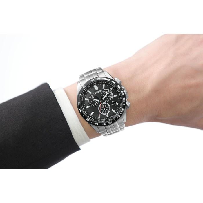 Citizen Watch Citizen Collection Eco-Drive Radio Watch Direct Flight Chronograph CB5874-90E Men's Silver Black