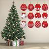  12PCS Wooden Christmas Ball Ornaments Hanging Pendant Festival Home Decoration Decorative Holiday Party Supplies