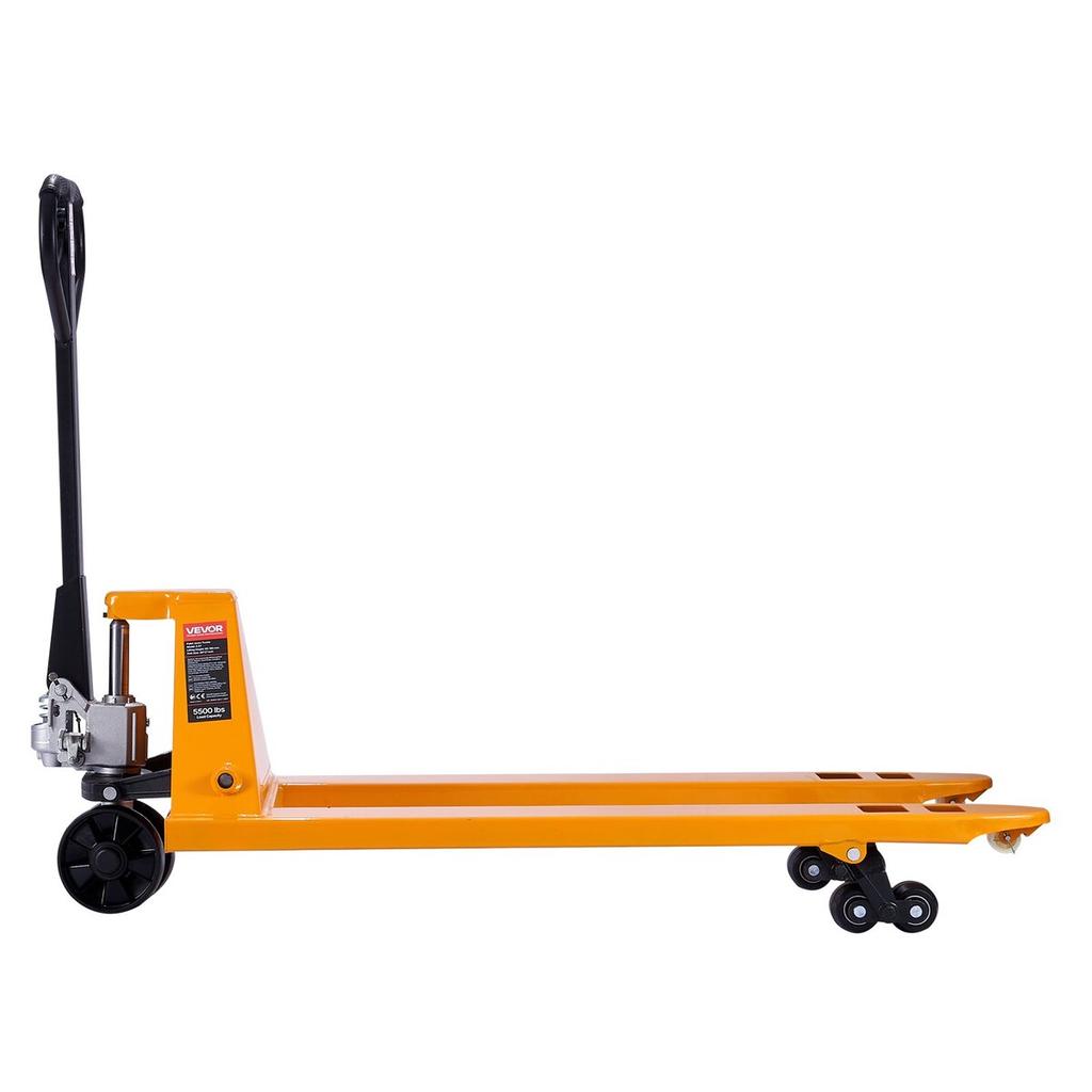 Pallet Jack, 2.5T Load Capacity, Manual Pallet Truck with 122L x 68.6W cm Forks for Material Handling, 85-180 mm Fork Lift Height Range, Suitable for