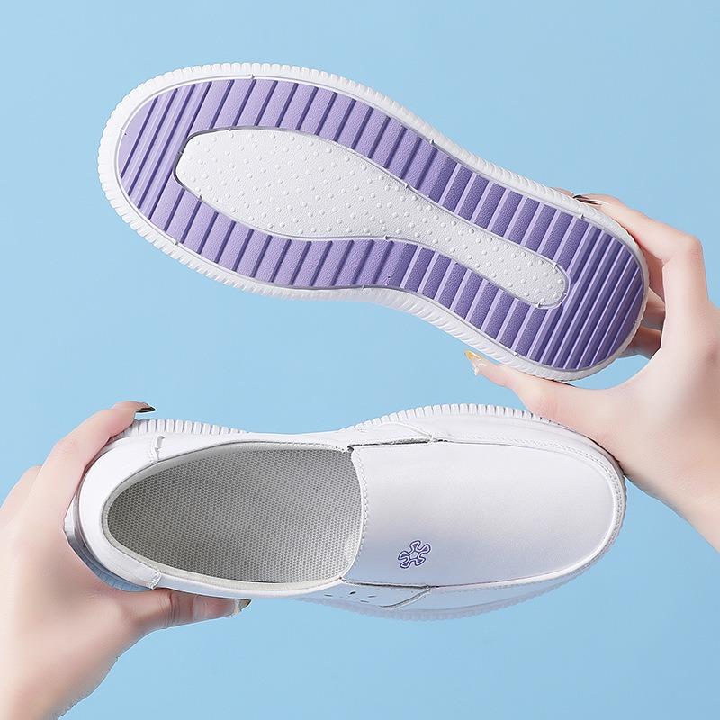 Nurse Shoes Women's Spring Summer Hollow Soft Sole Breathable Deodorant Non-slip Leather Work Special Medical Shoes