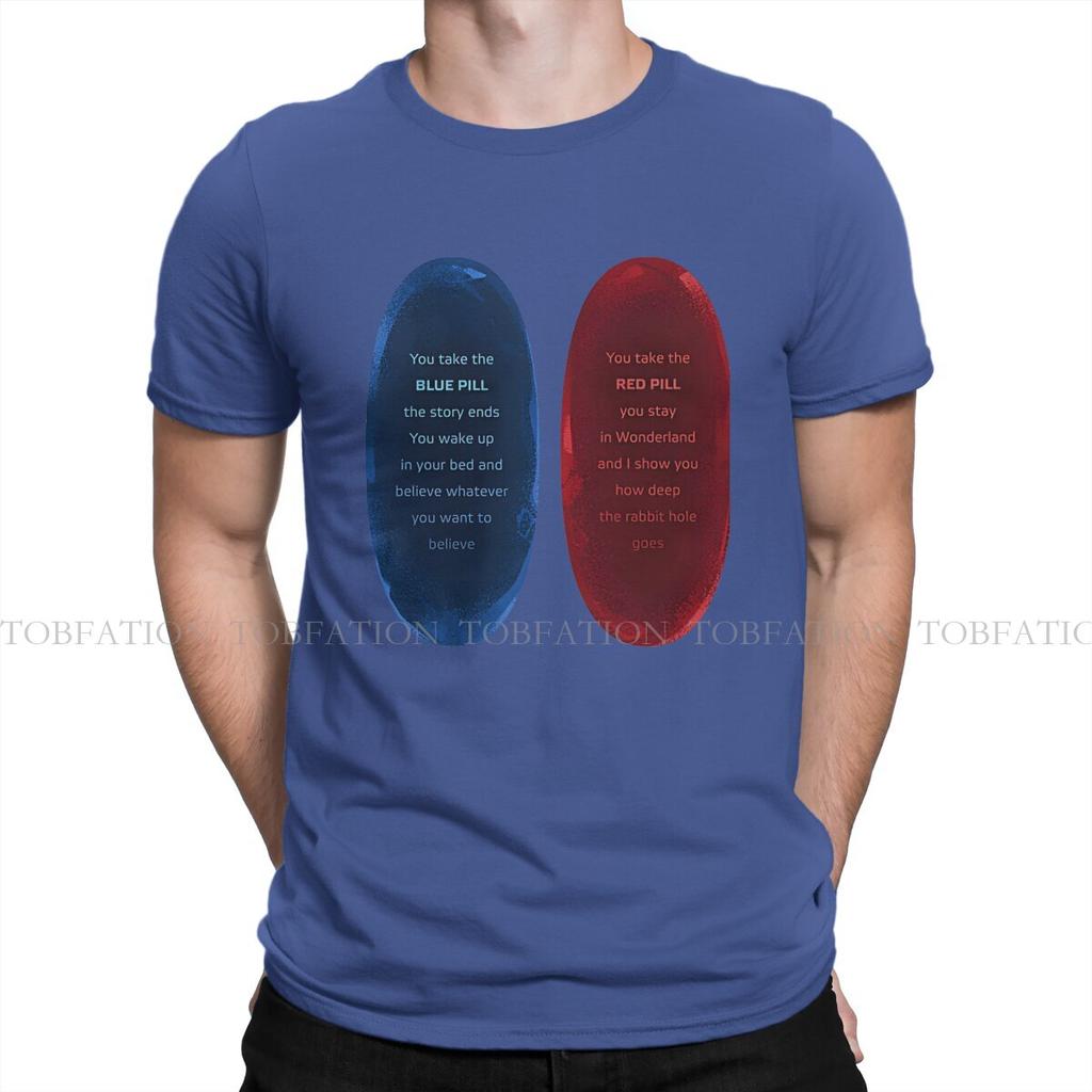 Pills Round Collar Tshirt The Matrix Movie Pure Cotton Fabric Basic T Shirt Mans Clothes Fashion Oversized
