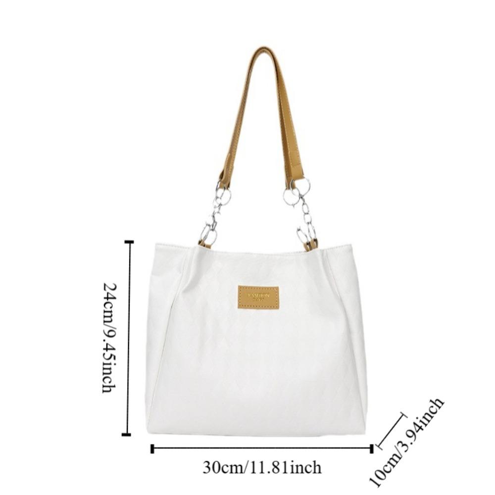 Korean Style PU Handbag Tote Bag Large Capacity Bag Big Pouch Simple Shoulder Bag  Girls