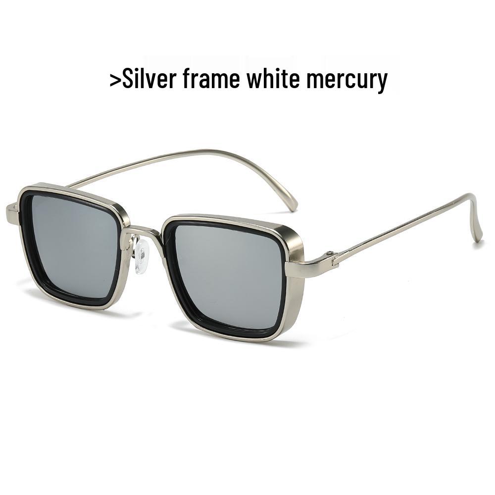 

Ретро квадратные металлические мужские солнцезащитные очки - Индийский стиль толстая оправа Regular