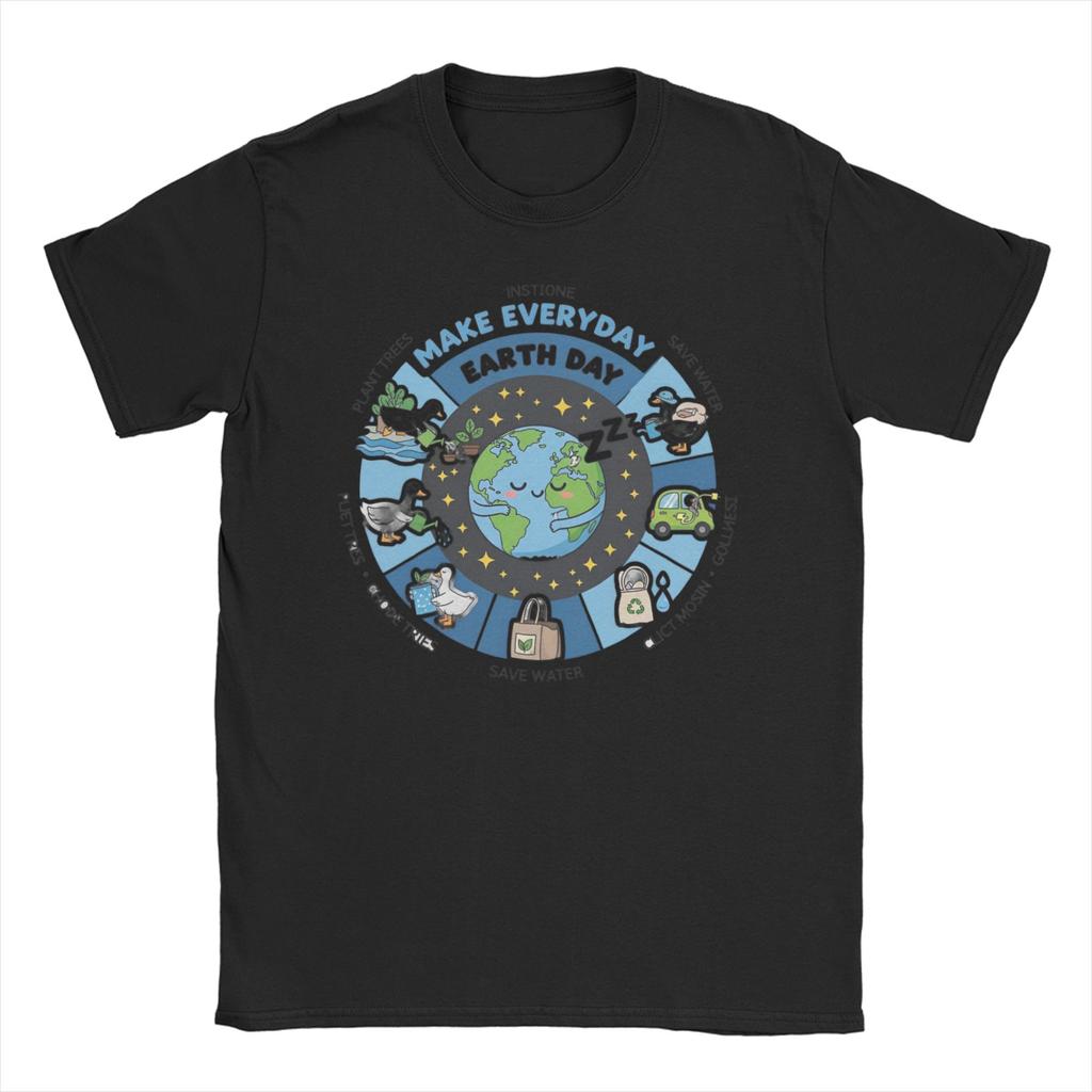 Novelty Every Day Earth Day Save Planet T-Shirts Men Women's Round Collar Pure Cotton T Shirt Short Sleeve Tee Shirt Clothes