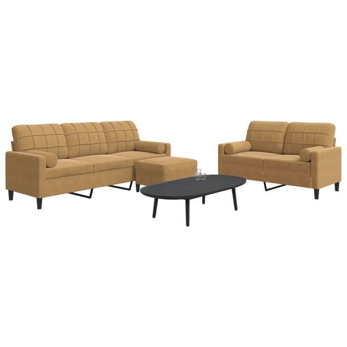VidaXL Ensemble de canapés 3 pcs avec coussins et traversins velours 3278428