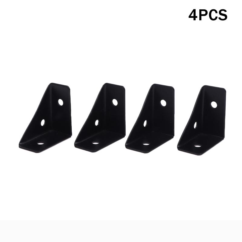 (YY)4Pcs 2025 New Right Triangle Corner Supports White Black Wooden Furniture Corner Connector Fasteners For Beds Cabinets