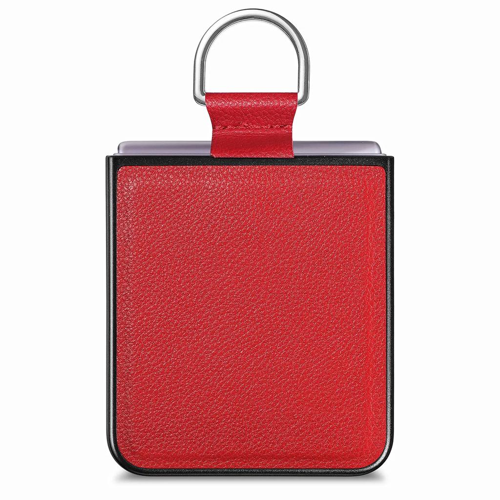 Fall Protection Ring Holder Leather Case for Samsung Galaxy Z Flip 4 5 6 flip6 Flip5 Flip4 Flip3 Flip 3 2 1 5G Zflip4 Cover