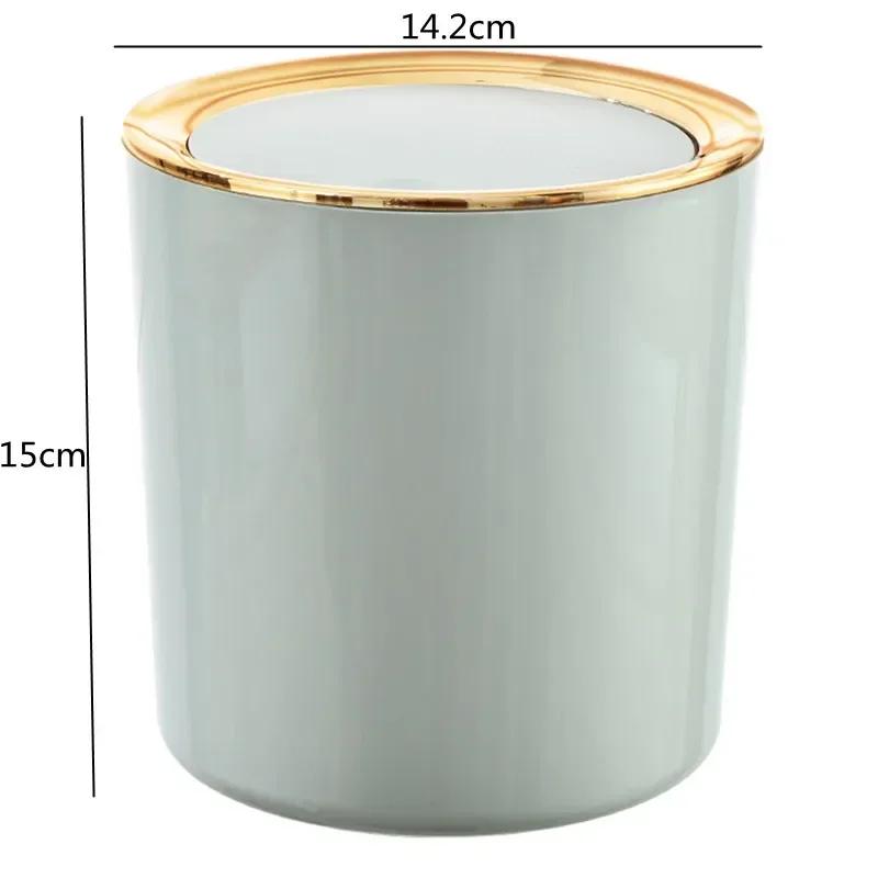 Kleiner runder Plastikmülleimer Abfallkorb Müllbehälter mit Schwingdeckel Mülleimer für Badezimmer Küchen Drop