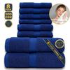 Customization Solid Color Nonwoven Dobby Cotton Towel Set 6 Absorbent Eco-Friendly Quick Drying Hand/Face Towels for Home Hotel