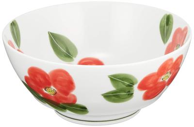 Arita Ware Uncle Yamagama Ultimate Ramen Red Camellia Diameter Approximately 18 X Height 8cm Ramen Bowl Ceramic Ceramic Microwave Dishwasher Safe Made