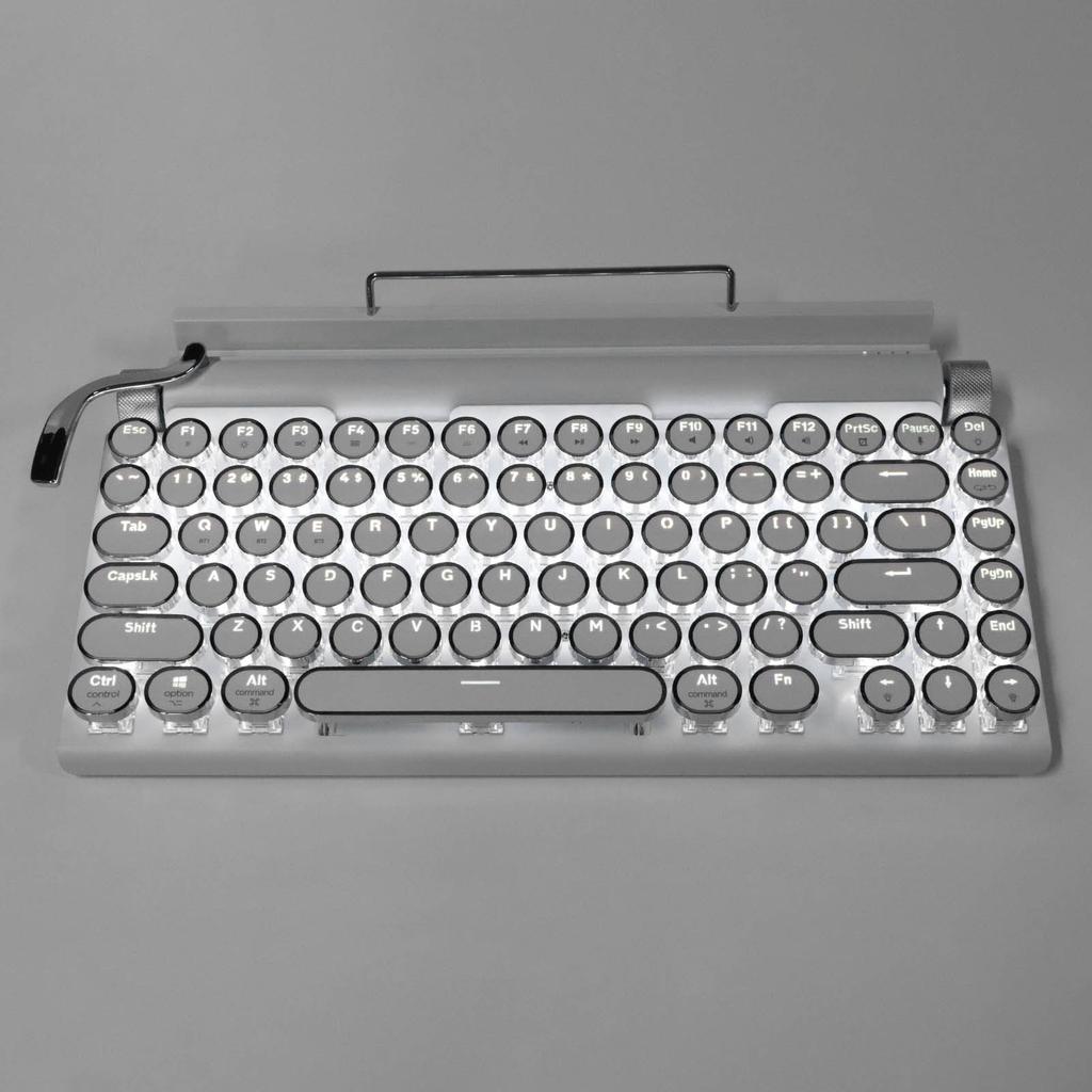 Typewriter Mechanical Keyboard 83 Keys Blue     5.0 Support 3 Devices FN Master Retro   Round Keycap Keyboard