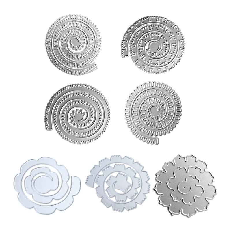 Metal Die Cuts Curly Flower Embossing Stencil Cutting Dies for Card Making Scrapbooking Paper DIY Template Handmade