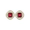 Silver Needle Luxury Zircon Square Stud Earrings – Retro Geometric Style, Niche & Versatile Design.