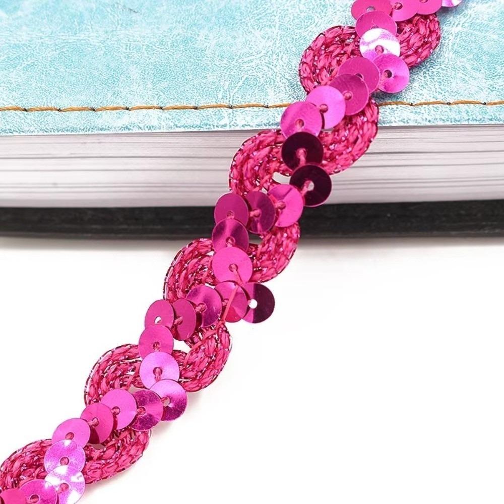 DIY Sewing Sequin Lace Braided Band 15MM Dress Wedding Tape Decor Ribbon Trim Sewing Clothes Stage