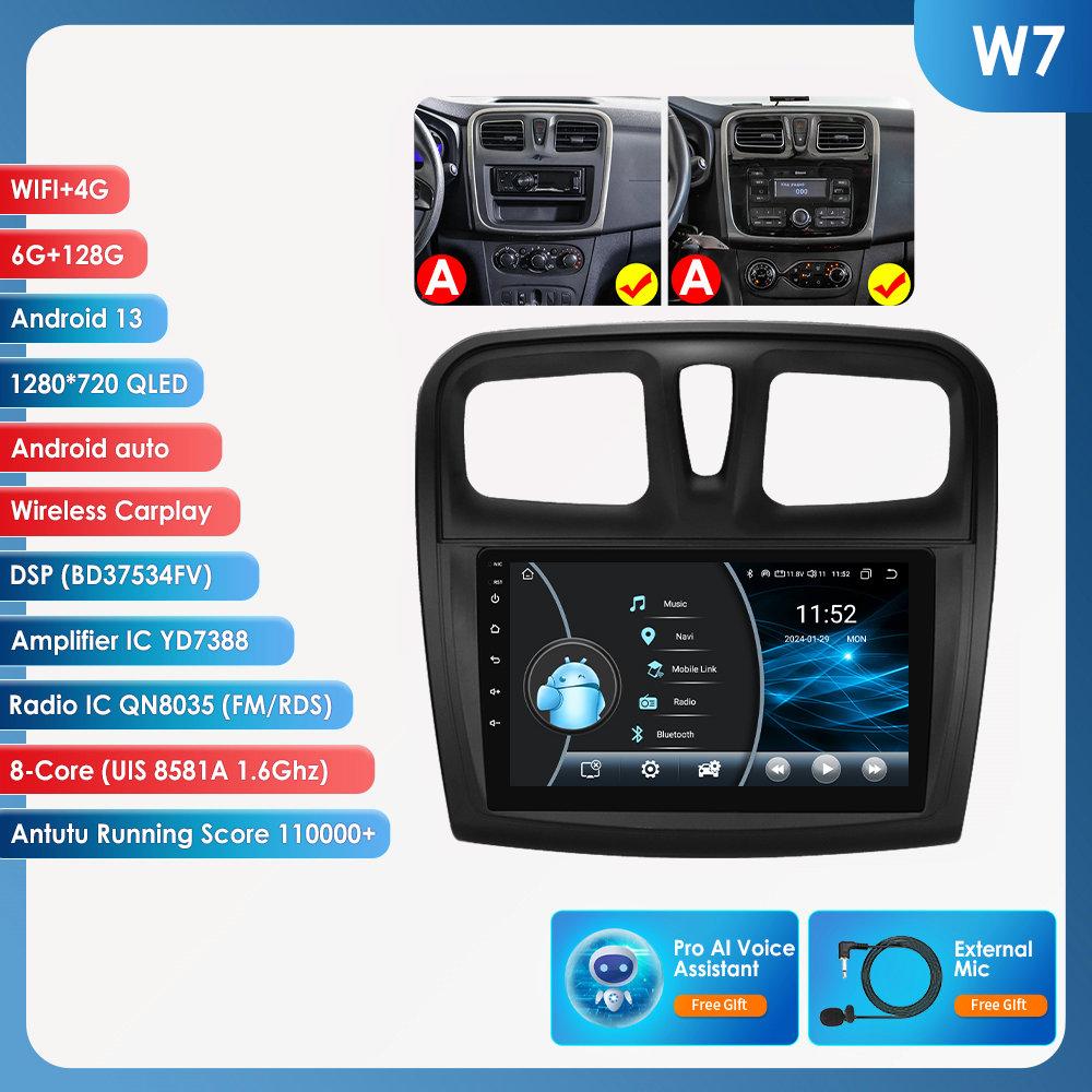 OSSURET Carplay 4G Android 13 автомобильное радио для Renault Logan 2 2014 - 2019 Sandero 2 мультимедийный видеоплеер GPS 2din Автомагнитола 7862 интеллектуальный экран