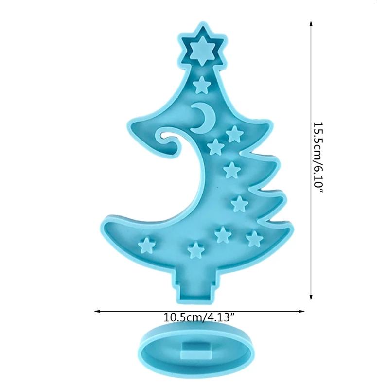 Christmas Tree Ornaments Silicone Mold DIY Handmade Plaster Epoxy Resin Jewelry Stand Casting Molds Christmas Decor Supplies