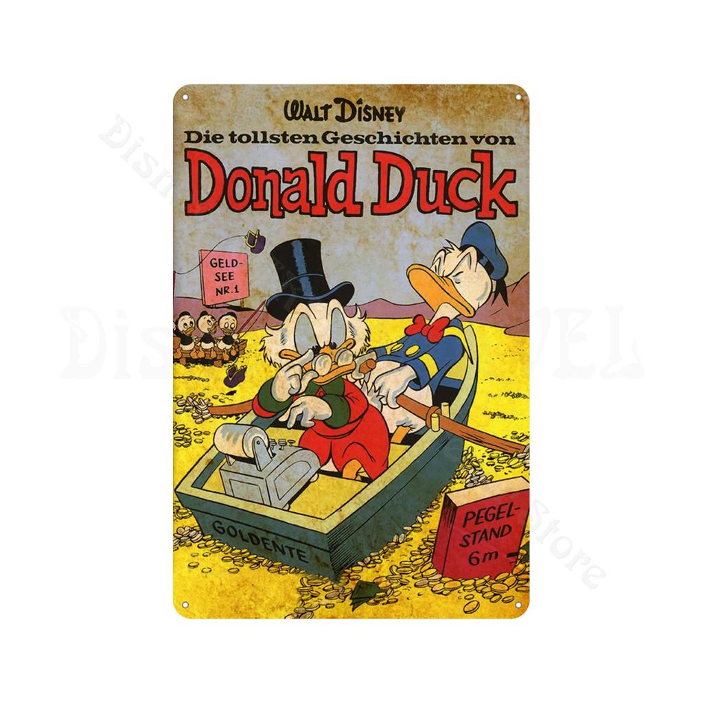 Retro Metal Tin Sign Donald Duck Tin Plaque Metal Poster Cartoon Tin Plate Metal Sign For Man Cave Club Decoration