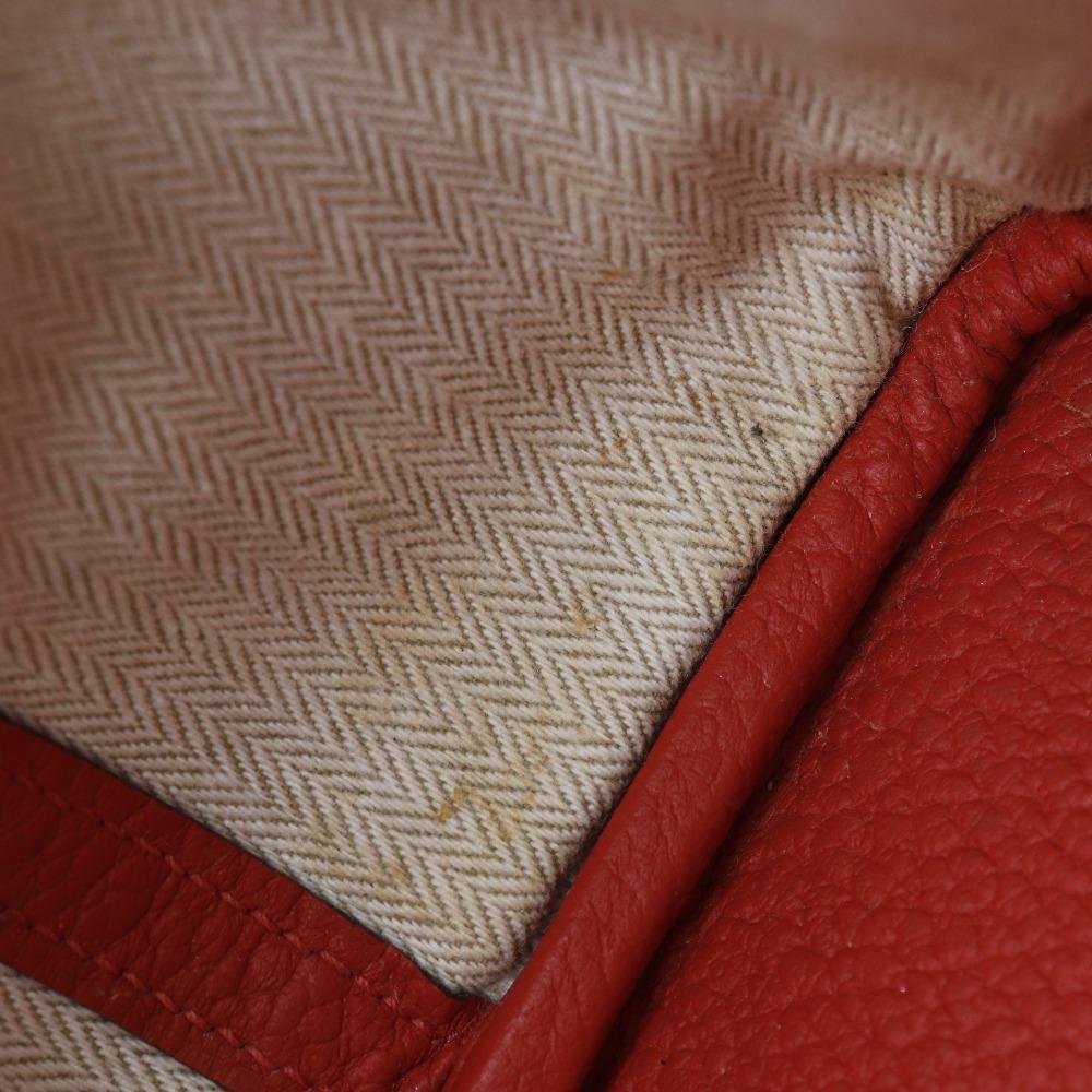 Hermes Garden Party PM Tote Bag Red Negonda Women Used