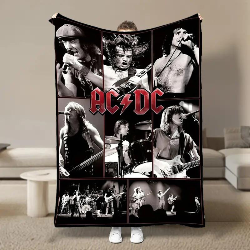 Rock Singer A-AC D-DC Band Fleece Blanket for Bed Bedroom Sofa Soft Flannel Throw Fluffy Children Adult Picnic Blanket Kids Gift