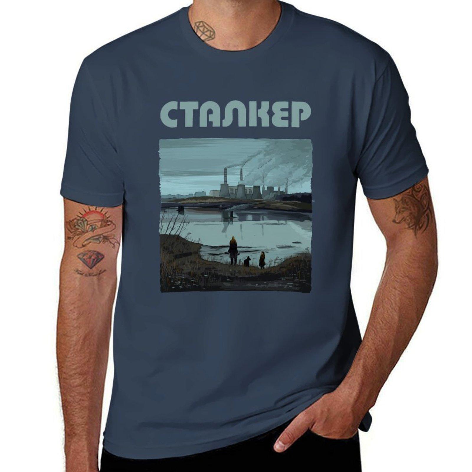 Stalker Factory Sceneby Andrei Tarkovsky With Title By Burro Tshirt Running Perforunisexce Short Sleeve Tee S