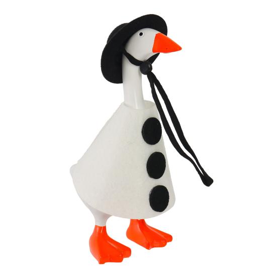 Christmas Goose Costume Felt Fabric Seasonal Goose Figurines Costume Handmade Festive Outfit Table Desk Decoration