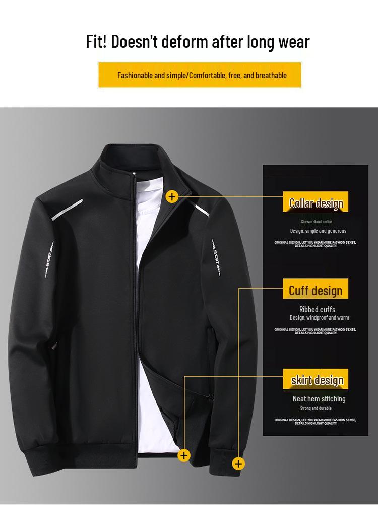 Men's Autumn-Winter Three-Piece Set: Cardigan Hoodie, Loose Sweatpants, Trendy Long-Sleeve Round Neck Top