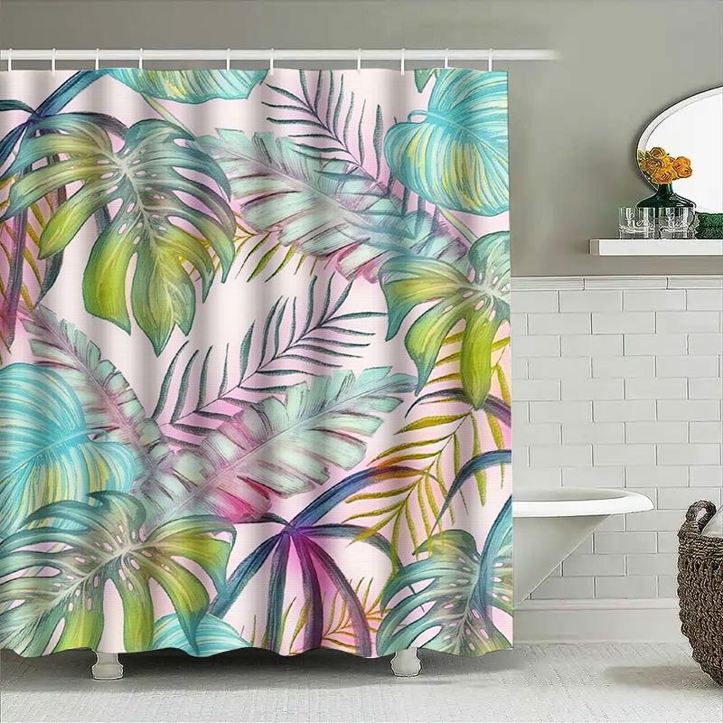 Pug Shower Curtain Dog Bathroom Decor Rustic Tree Design Personalized Home Decoration Waterproof Fabric Customizable Size Made i