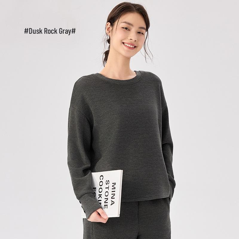 Damen Schneeflocken-Fleece Slim Fit Strickoberteil: Hautfreundlich, Warm, Kordelzug Langarm, Wendbar.