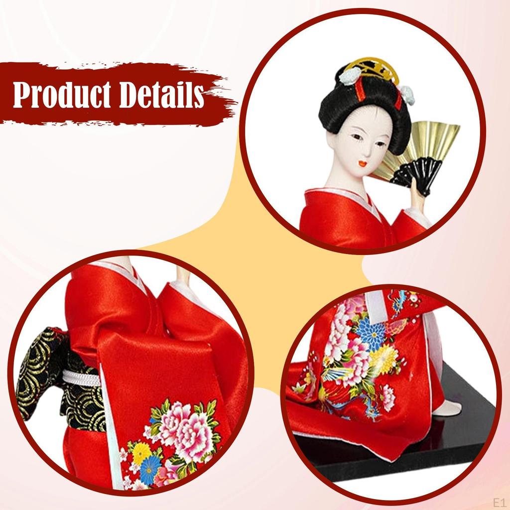 Japanese Geisha Kimono Doll Figurine Birthday Gift 12 inch Home Table Decoration Collectible