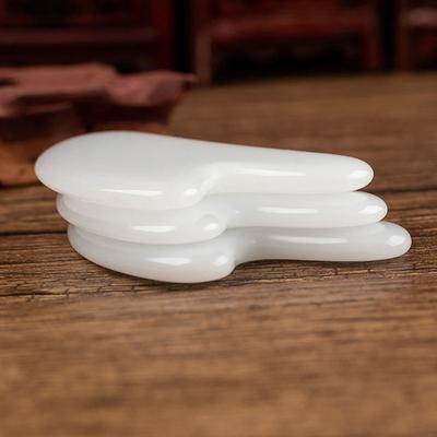 White Jade Facial Beauty Scraping Massage Tool Heart Shaped  Gua Sha Tool