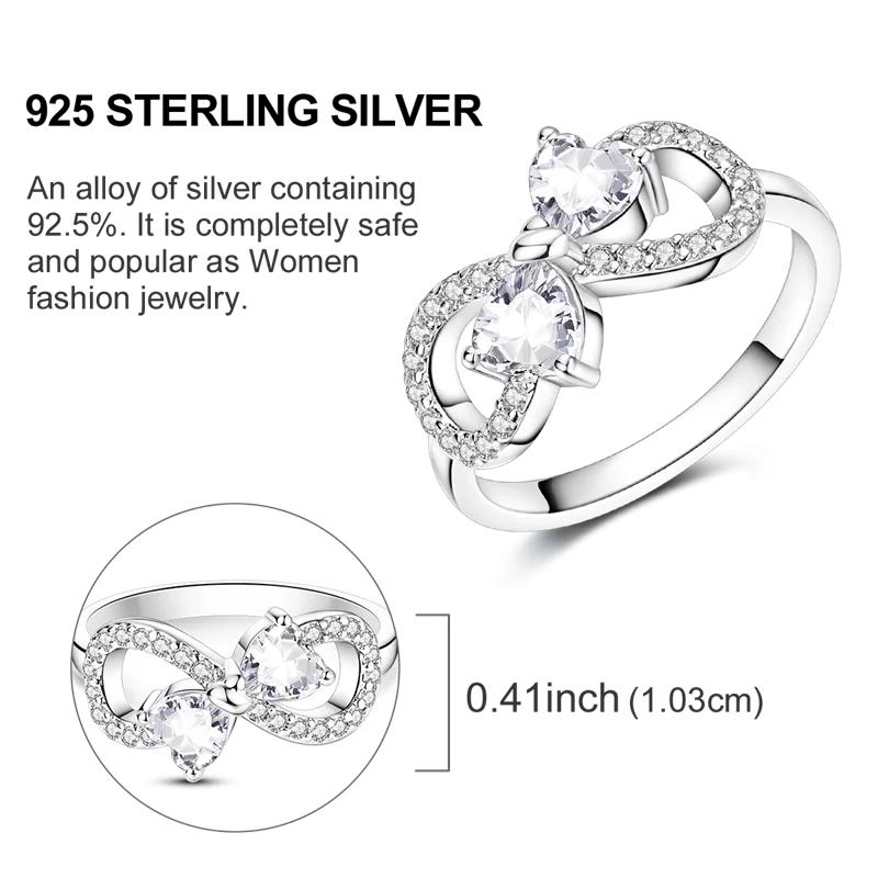 Original 925 Silver Shine Zircon Wedding Ring Simple Ring for Women Love Fashion Stackable Rings Popular Anniversary Jewelry
