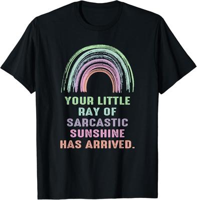 Your Little Ray Of Sarcastic Sunshine Has Arrived Rainbow T Shirt Mens Womens Tees Top Men Women Kid