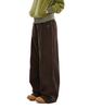 AAKAM Needlework Wave Cotton Pants (Brown)