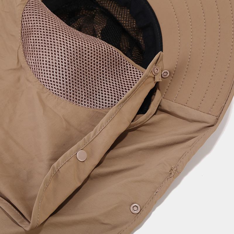 Summer Wide Brim Sun Hat, Fishing Hat, Outdoor Camping Hiking Beach Foldable Hat Mask for Men and Women