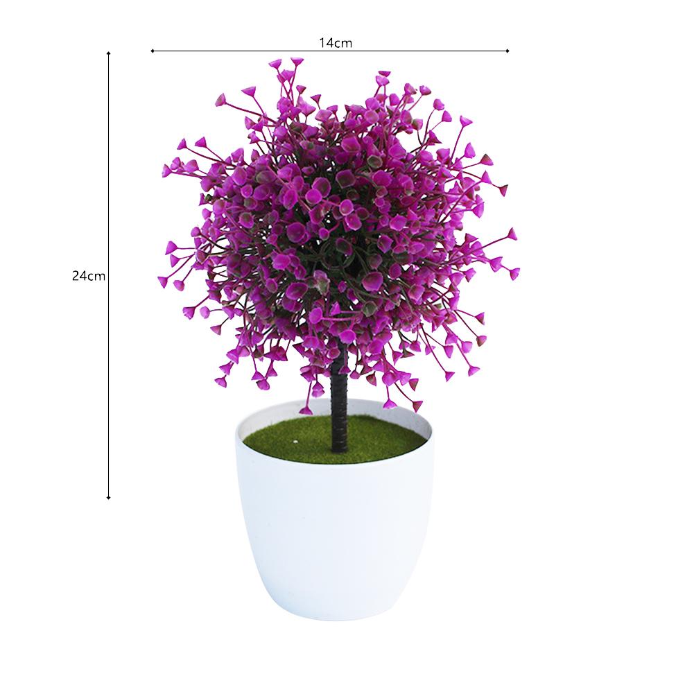 Colorful Simulation Bonsai Ornaments Light-weight Realistic Artifical Fake Plant Flower Potted For Indoor Outdoor Decoration