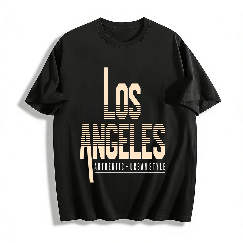 

Los Angeles Graphic Print Casual Tee Unisex Loose Fit Breathable Top Pure cotton T-shirt XXS