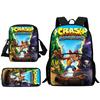 Child Backpacks Cartoon Crashs Bandicoots Shoulder Bag Pencil Case Pupil Large Capacity School Bags For Boys Girls Best Gift