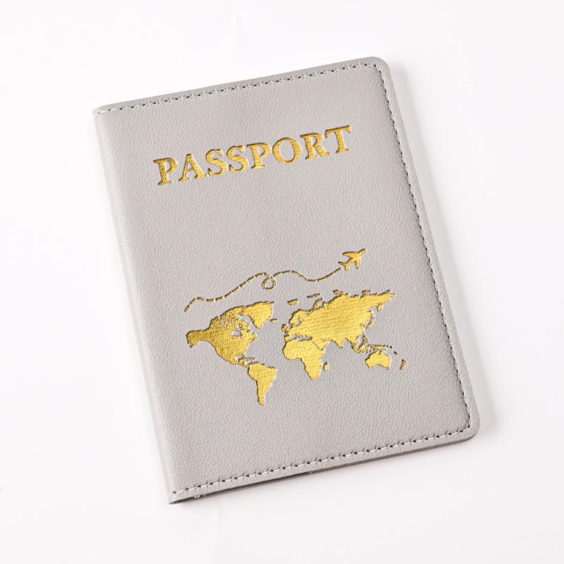 Thickened PU Leather Map-Stamped Luggage Tag & Passport Holder Set