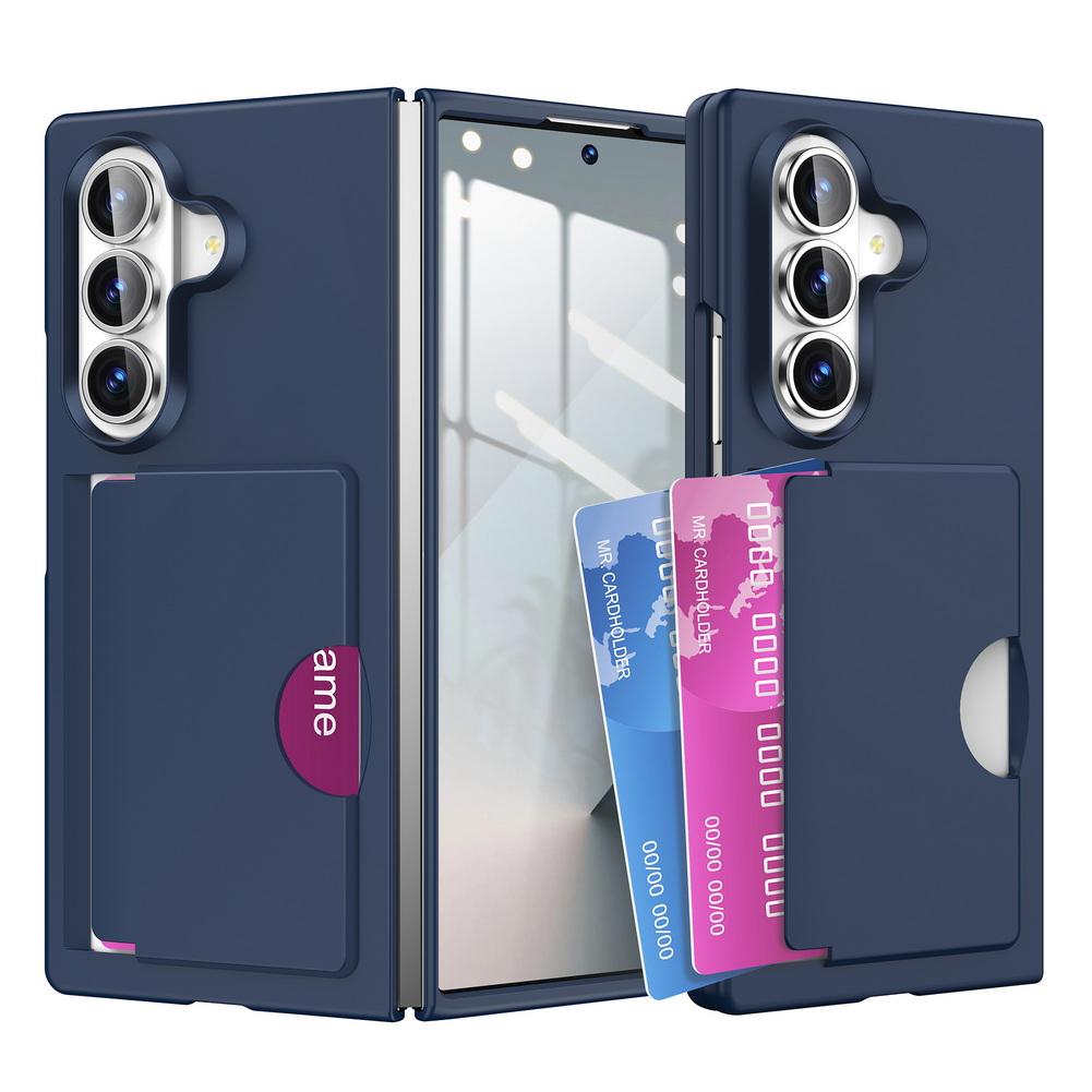 Protective Case for Folding Screen Phones Compatible with IPhone, Samsung Z Fold 7, 6 Fold 7, and Galaxy Z Fold 6, Featuring 2 Credit Card Slots