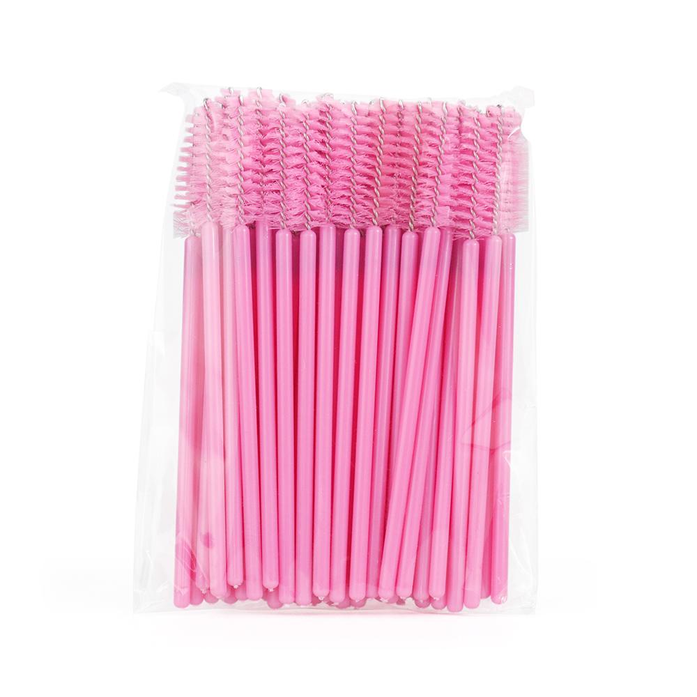 ANNAFRIS 1Pack 50Pcs Disposable Eyelash Brush Soft Head Crystal Eyebrow Brush Lash Extension Brush Mascara Wand Makeup Tool