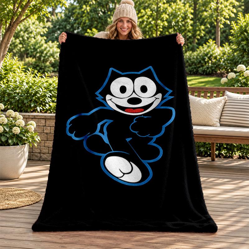 Felix the Cat blanket Flannel Blanket Soft Cozy Plush Throw for Sofa Bed Lightweight Home Decoration Gifts for Christmas various holidays