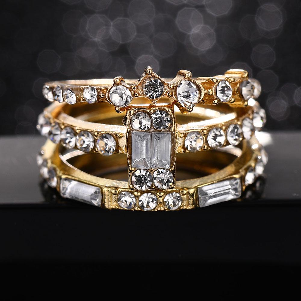 Set Ring Elegantes Schmuckstück Damenmode Silber Retro Übertrieben Kombinierter Ring