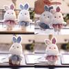 Adorable Small Bunny Plush Toy Cute Rabbit Doll Bag Charm Keychain Accessory Soft Fluffy